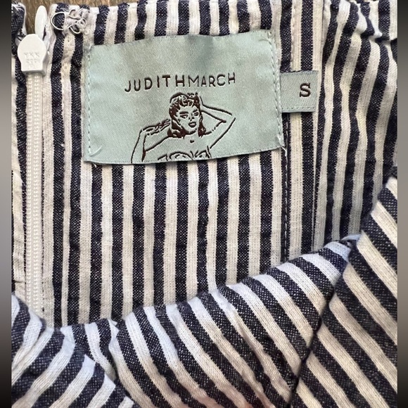 Judith March Seersucker Strapless Dress Size Small EUC - Picture 3 of 3